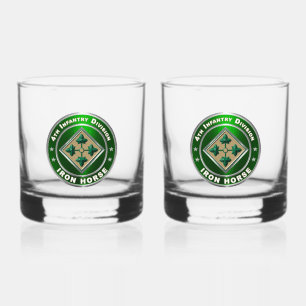 4th Infantry Division Whiskey Glass
