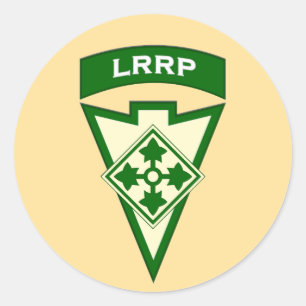 4th Infantry LRRP Recondo pocket patch UA 2 Classic Round Sticker