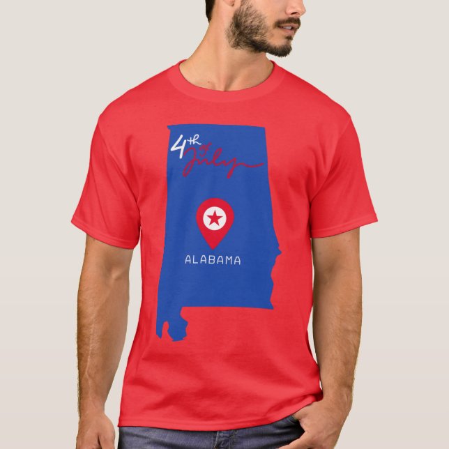 4th July ALABAMA BLUE T-Shirt (Front)