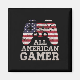 4th July All American Gamer Patriot Men Boys Kids Magnet