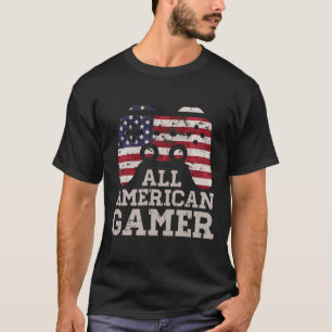4th July All American Gamer Patriot Men Boys Kids T-Shirt