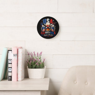 4th july america 250th round clock
