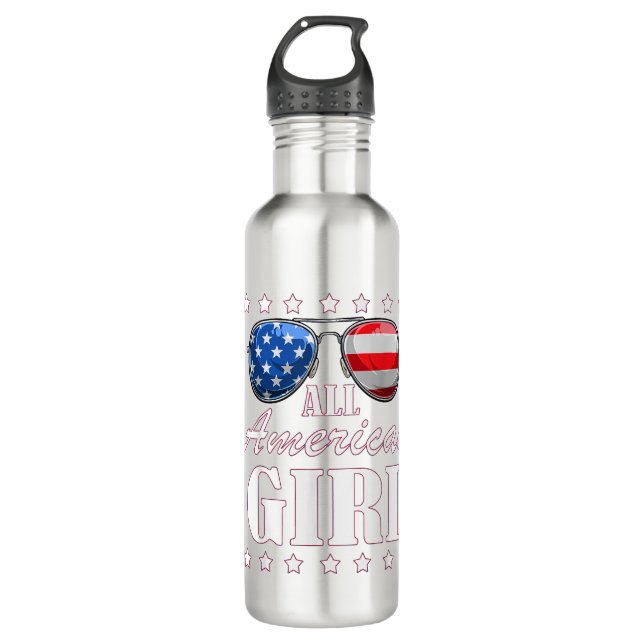 4th July America Independence Day Patriot USA Wome 710 Ml Water Bottle (Front)