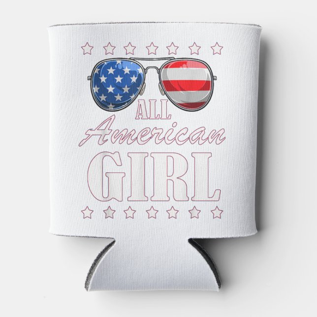 4th July America Independence Day Patriot USA Wome Can Cooler (Front)