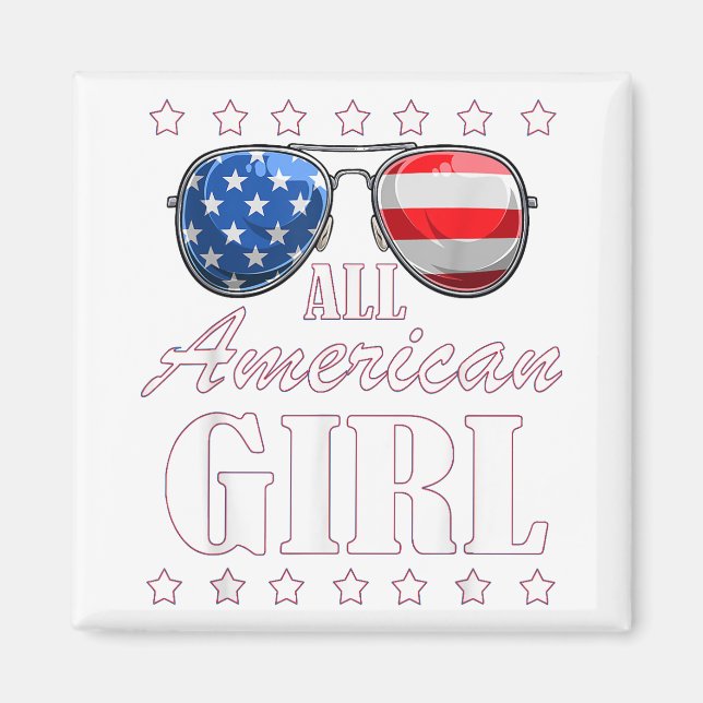 4th July America Independence Day Patriot USA Wome Magnet (Front)
