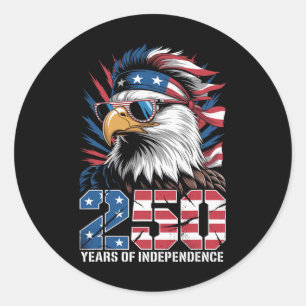 4th July American Flag Eagle Vintage 250 Years 177 Classic Round Sticker