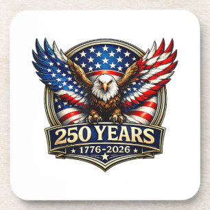 4th July American Flag Eagle Vintage 250 Years 177 Coaster