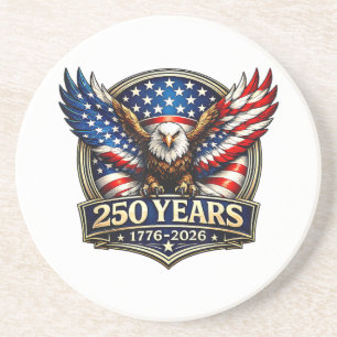 4th July American Flag Eagle Vintage 250 Years 177 Coaster