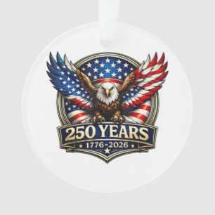 4th July American Flag Eagle Vintage 250 Years 177 Ornament