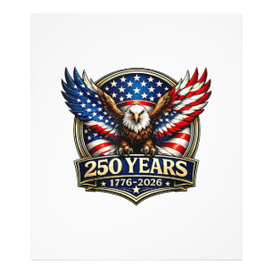 4th July American Flag Eagle Vintage 250 Years 177 Photo Print
