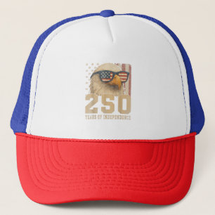4th July American Flag Eagle Vintage 250 Years 177 Trucker Hat