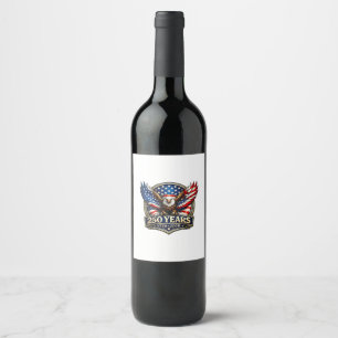 4th July American Flag Eagle Vintage 250 Years 177 Wine Label