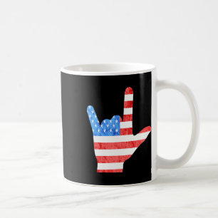 4th July American Sign Languages Deaf Awareness  Coffee Mug
