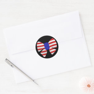 4th July Apparel America USA Flag Patriotic  Ribbo Classic Round Sticker