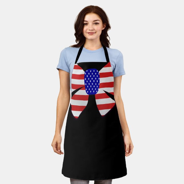 4th July Apparel America USA Flag Patriotic ribbon Apron (Worn)