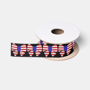 4th July Apparel America USA Flag Patriotic ribbon Satin Ribbon