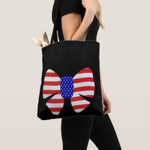 4th July Apparel America USA Flag Patriotic ribbon Tote Bag
