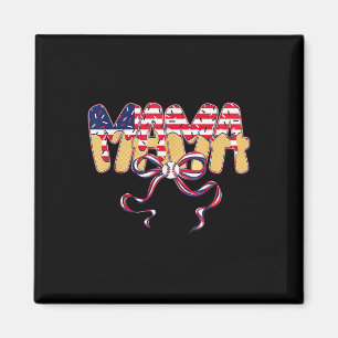 4th July Baseball Mama Ice Cream Drip Baseball Mum Magnet