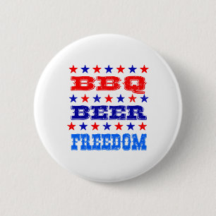 4th July Bbq Beer Freedom Shirt America Proud Amer 6 Cm Round Badge