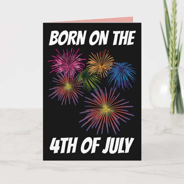 4TH JULY BIRTHDAY FIREWORKS Greeting Card (Front)