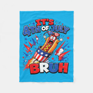 4th July Bro Boys N 4th July Hot Dog Toddler Funny Fleece Blanket
