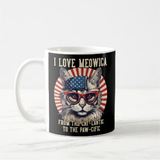 4Th July Cat I Love Meowica Patriotic Cat Coffee Mug