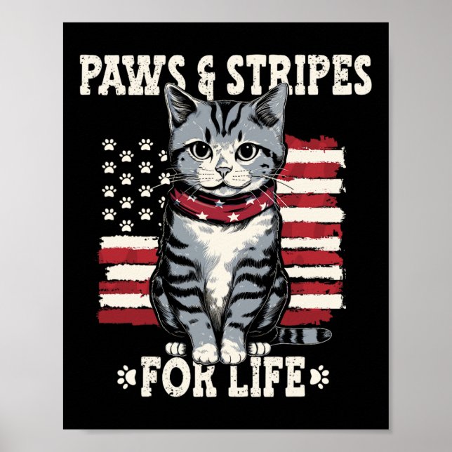 4th July Cat Lover  Poster (Front)