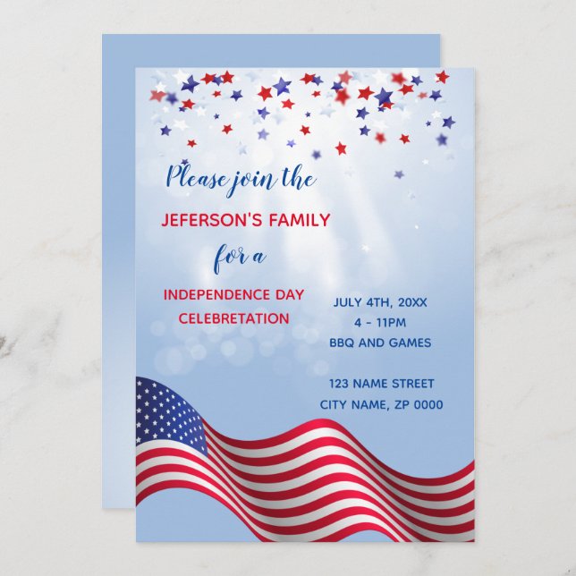 4th July Celebration Invitation (Front/Back)