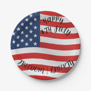 4th July celebration paper party plates