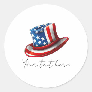 4th July Classic Round Sticker