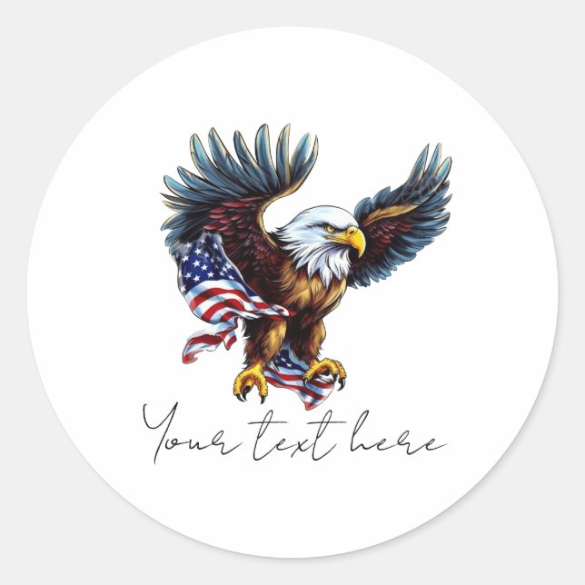 4th July Classic Round Sticker  (Front)