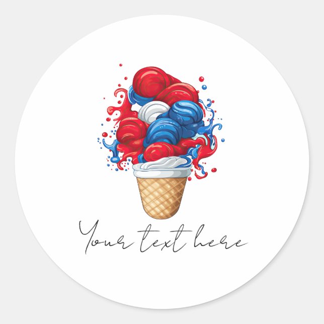 4th July Classic Round Sticker (Front)
