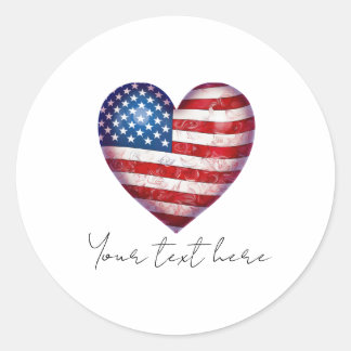 4th July Classic Round Sticker