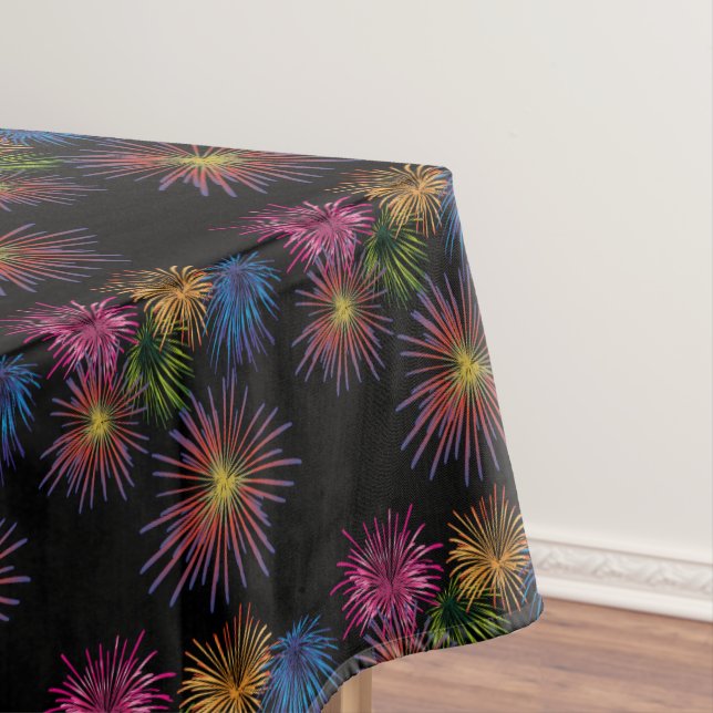  4TH JULY FIREWORKS PARTY COTTON Tablecloth (In Situ)