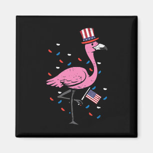 4th July Flamingo Us Flag Bird Patriotic Women Gir Magnet
