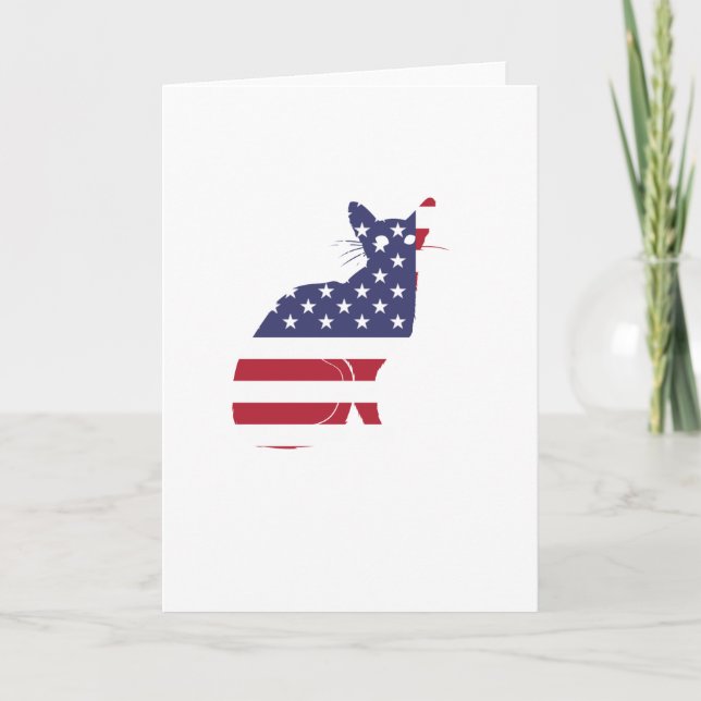 4th July Fourth of July  Cat Independence Day Card (Front)