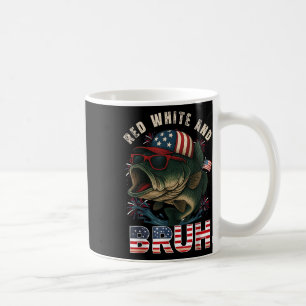 4th July Funny American Flag Patriotic Fishing Coffee Mug