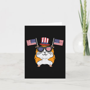 4th July Guinea Pig Us Flag Patriot Boys Girls Kid Card