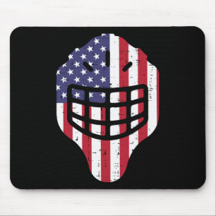 4th July Ice Hockey Helmet America Flag America Bo Mouse Pad