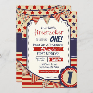 4th July / Independence Any Age Themed Invitation