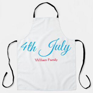 4th July independence day add name text custom Apron