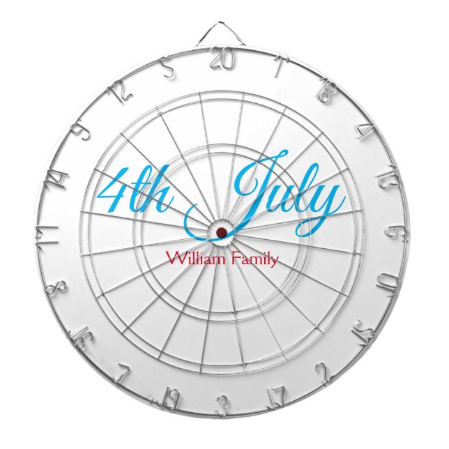 4th July independence day add name text custom Dartboard (Front)