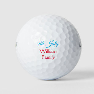 4th July independence day add name text custom Golf Balls