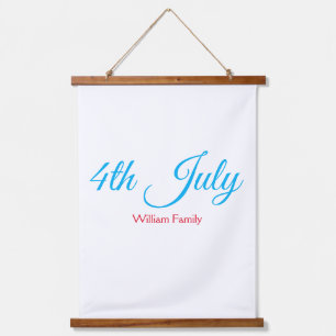4th July independence day add name text custom Hanging Tapestry