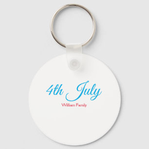 4th July independence day add name text custom Key Ring