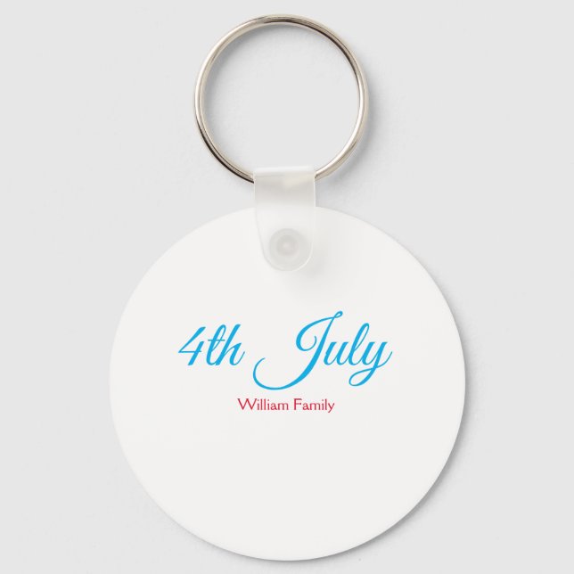4th July independence day add name text custom Key Ring (Front)