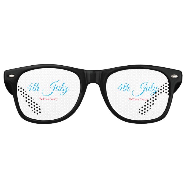 4th July independence day add name text custom Retro Sunglasses (Front)