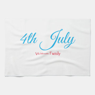 4th July independence day add name text custom Tea Towel