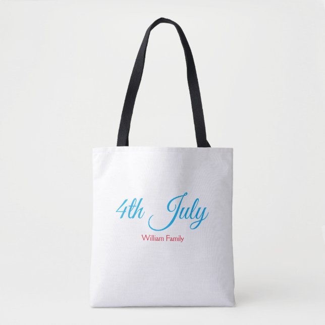 4th July independence day add name text custom Tote Bag (Front)