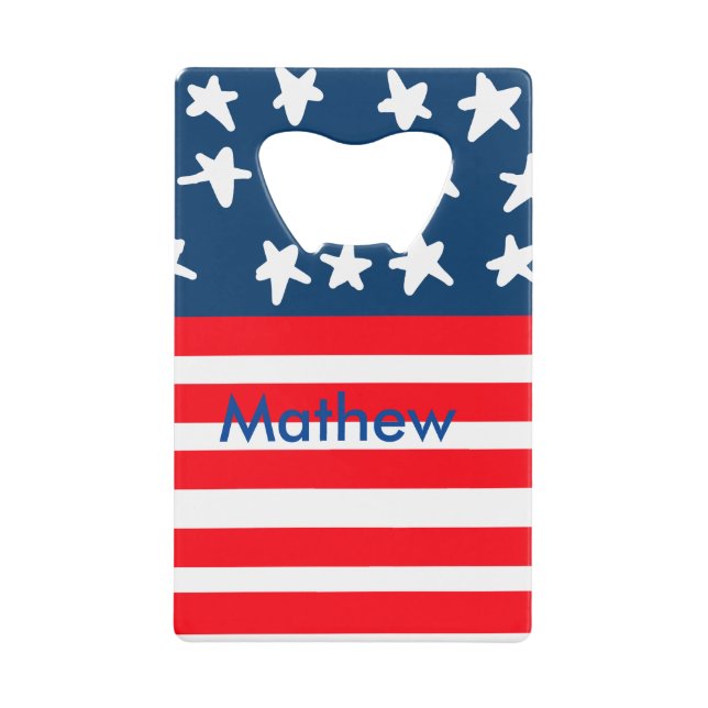 4th july independence day add name text US flag (Front)